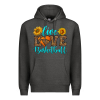 Charcoal Heather live love basketball Premium Hoodie - HRA Design Shop