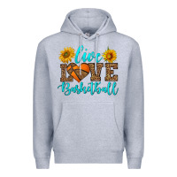 Heather Grey live love basketball Premium Hoodie - HRA Design Shop