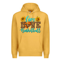 Mustard live love basketball Premium Hoodie - HRA Design Shop