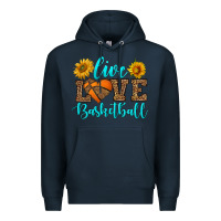 Navy live love basketball Premium Hoodie - HRA Design Shop
