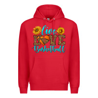Red live love basketball Premium Hoodie - HRA Design Shop