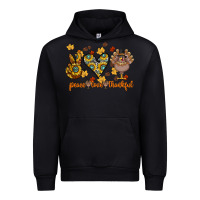 Black Peace Love Thankful Urban Hoodie - CowhideDigitalArt