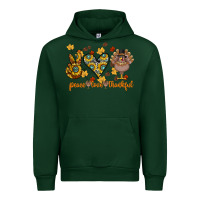 Forest Green Peace Love Thankful Urban Hoodie - CowhideDigitalArt