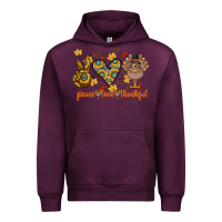 Mauve Wine Peace Love Thankful Urban Hoodie - CowhideDigitalArt