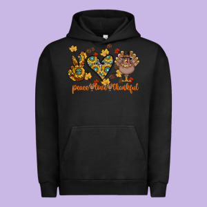 Peace Love Thankful Urban Hoodie Designed By Cowhidedigitalart