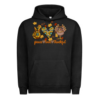 Pigment Black Peace Love Thankful Urban Hoodie - CowhideDigitalArt