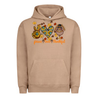 Pigment Burro Peace Love Thankful Urban Hoodie - CowhideDigitalArt