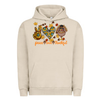 Pigment French Oak Peace Love Thankful Urban Hoodie - CowhideDigitalArt