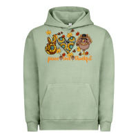 Pigment Oil Green Peace Love Thankful Urban Hoodie - CowhideDigitalArt