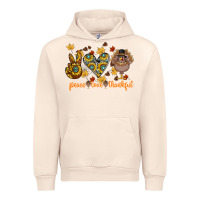 Sandshell Peace Love Thankful Urban Hoodie - CowhideDigitalArt