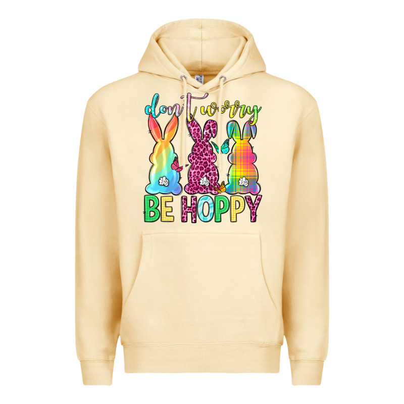 Don't Worry Be Hoppy Easter Day Premium Hoodie by Neo Western | Teevron