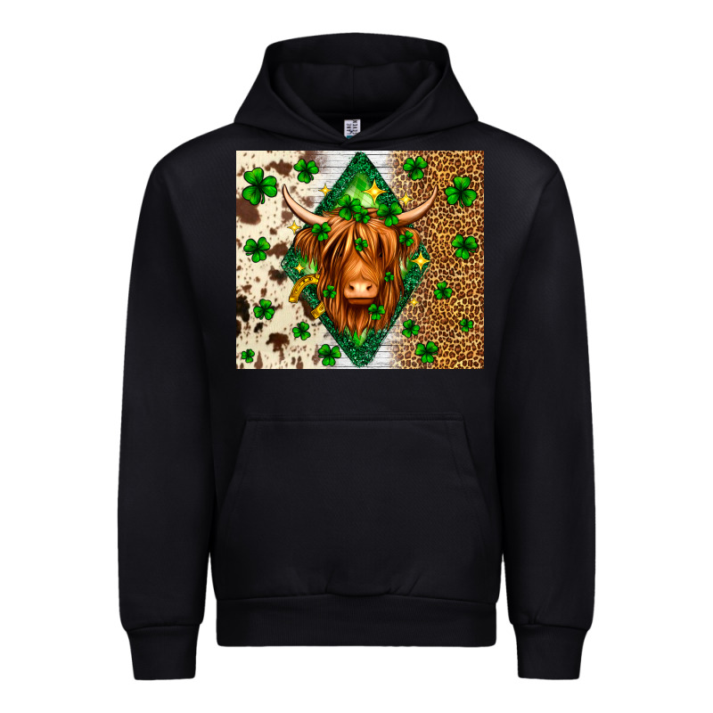 St. Patrick's Day Highland Cow Urban Hoodie by Neo Western | Teevron