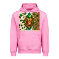 Fuchsia Pink St. Patrick's Day Highland cow Urban Hoodie - Neo Western