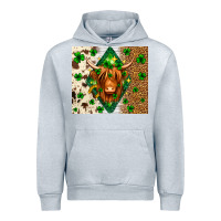 Heather Grey St. Patrick's Day Highland cow Urban Hoodie - Neo Western
