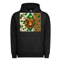 Pigment Black St. Patrick's Day Highland cow Urban Hoodie - Neo Western