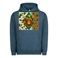 Pigment Midnight Navy St. Patrick's Day Highland cow Urban Hoodie - Neo Western