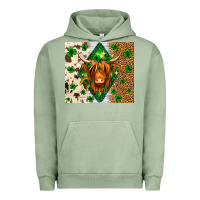 Pigment Oil Green St. Patrick's Day Highland cow Urban Hoodie - Neo Western