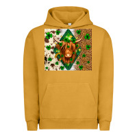 Pigment Peanut Butter St. Patrick's Day Highland cow Urban Hoodie - Neo Western