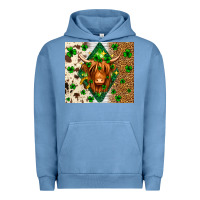 Pigment Pebble Blue St. Patrick's Day Highland cow Urban Hoodie - Neo Western