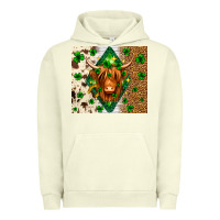 Pigment Pistachio St. Patrick's Day Highland cow Urban Hoodie - Neo Western