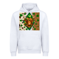 White St. Patrick's Day Highland cow Urban Hoodie - Neo Western