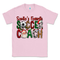 Bubblegum Pink Santa's Favorite Soccer Coach For Christmas Classic Tee - FaDigitalArtStudio
