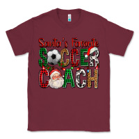 Burgundy Santa's Favorite Soccer Coach For Christmas Classic Tee - FaDigitalArtStudio