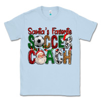 Dusty Blue Santa's Favorite Soccer Coach For Christmas Classic Tee - FaDigitalArtStudio