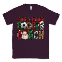 Plum Santa's Favorite Soccer Coach For Christmas Classic Tee - FaDigitalArtStudio