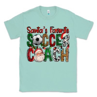 Seafoam Santa's Favorite Soccer Coach For Christmas Classic Tee - FaDigitalArtStudio