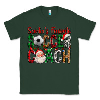 Sports Green Santa's Favorite Soccer Coach For Christmas Classic Tee - FaDigitalArtStudio