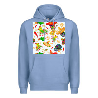 Colony Blue mexico seamless pattern Premium Hoodie - FaDigitalArtStudio