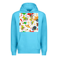 Ocean Blue mexico seamless pattern Premium Hoodie - FaDigitalArtStudio