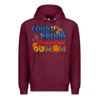 Burgundy loud and proud basketball mom Premium Hoodie - HRA Design Shop