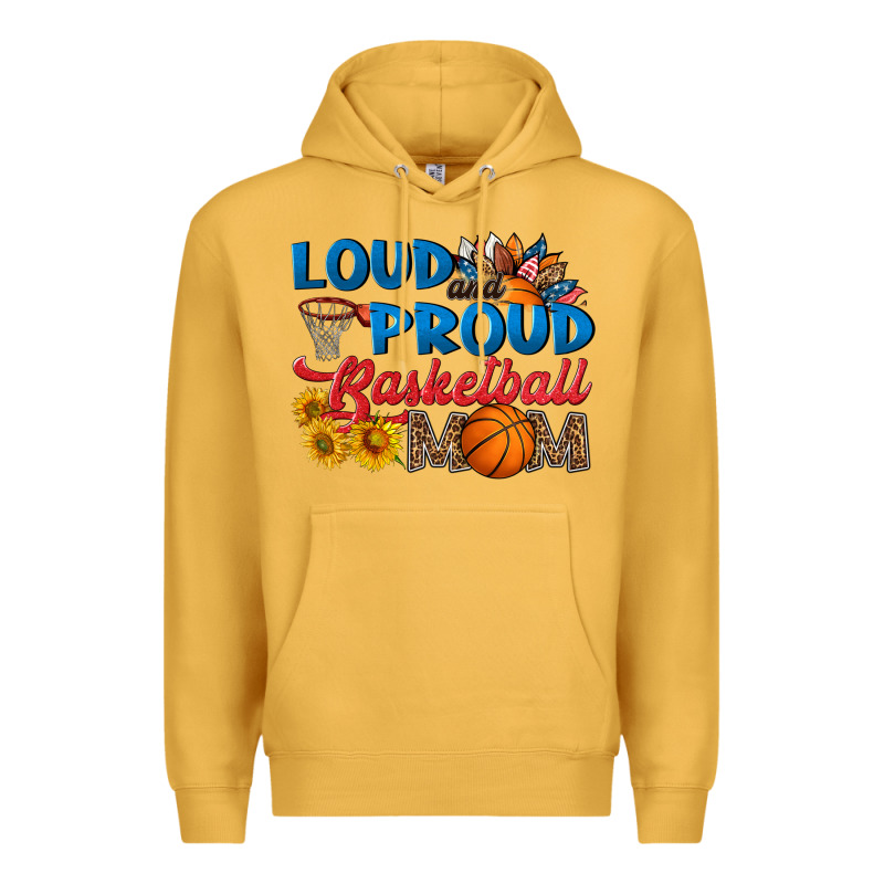 Loud And Proud Basketball Mom Premium Hoodie by HRA Design Shop | Teevron