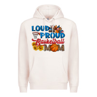 Pale Pink loud and proud basketball mom Premium Hoodie - HRA Design Shop