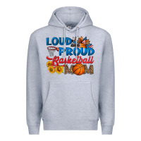 Heather Grey loud and proud basketball mom Premium Hoodie - HRA Design Shop