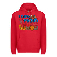 Red loud and proud basketball mom Premium Hoodie - HRA Design Shop