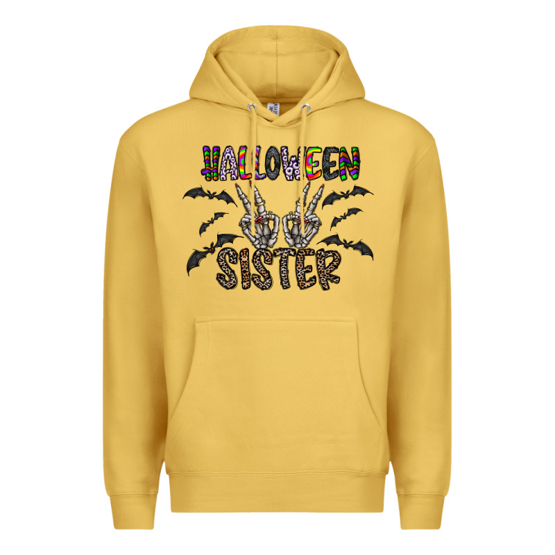 Halloween Sister Premium Hoodie by CowhideDigitalArt | Teevron