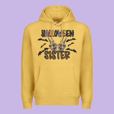 Halloween Sister Premium Hoodie Designed By Cowhidedigitalart
