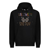 Black halloween sister Premium Hoodie - CowhideDigitalArt