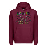 Burgundy halloween sister Premium Hoodie - CowhideDigitalArt