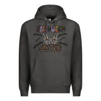 Charcoal Heather halloween sister Premium Hoodie - CowhideDigitalArt
