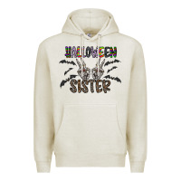 Oatmeal Heather halloween sister Premium Hoodie - CowhideDigitalArt