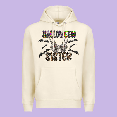 Halloween Sister Premium Hoodie Designed By Cowhidedigitalart