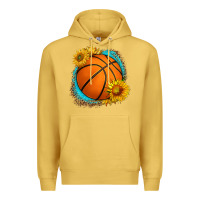 Antique Gold western basketball with sunflower Premium Hoodie - HRA Design Shop