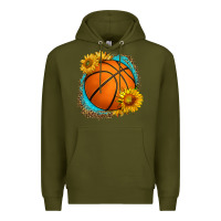 Army Green western basketball with sunflower Premium Hoodie - HRA Design Shop