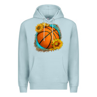 Blue Mist western basketball with sunflower Premium Hoodie - HRA Design Shop