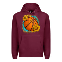 Burgundy western basketball with sunflower Premium Hoodie - HRA Design Shop