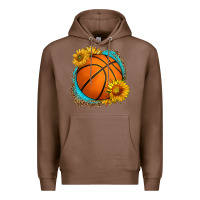 Chestnut western basketball with sunflower Premium Hoodie - HRA Design Shop